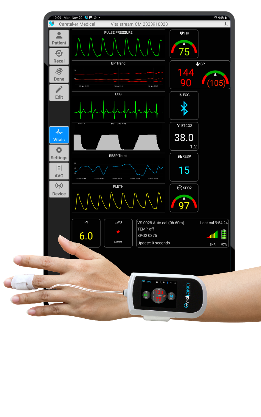 Dental vital signs monitoring tablet and wearable device